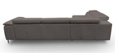 VIG Furniture - Coronelli Collezioni Viola Italian Contemporary Grey Leather Left Facing Sectional Sofa - VGCCVIOLA-KIM-BRN-LAF-SECT - GreatFurnitureDeal