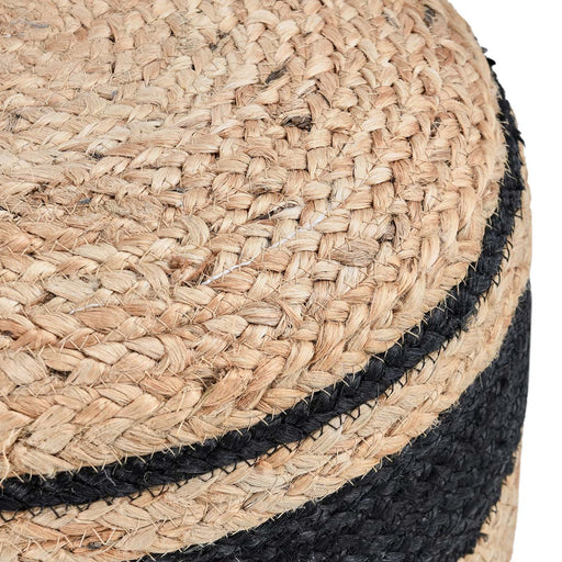 Classic Home - Faro Jute Natural/Black Pouf 15x15x15 - VP10018 - GreatFurnitureDeal