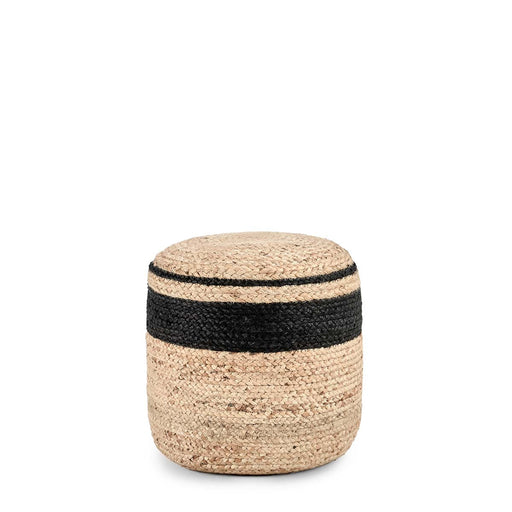Classic Home - Faro Jute Natural/Black Pouf 15x15x15 - VP10018 - GreatFurnitureDeal