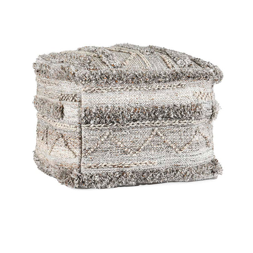 Classic Home - Performance Fallon Gray Multi Pouf 18x18x14 - VP10032 - GreatFurnitureDeal