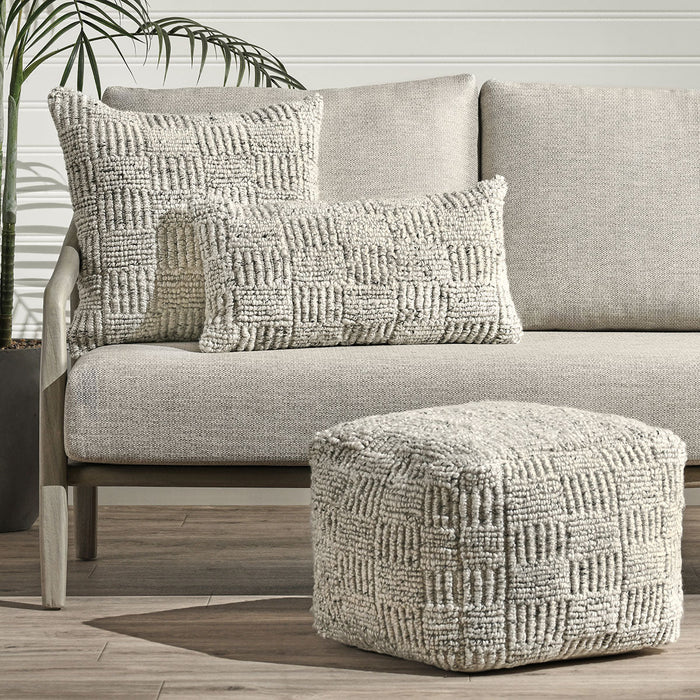 Classic Home - Performance Vico Pouf 18"x18"x14" in Ivory Multi - VP10037 - GreatFurnitureDeal