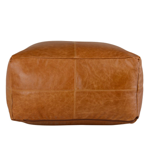 Classic Home - Leather Dumont Pouf in Chestnut - VP12206 - GreatFurnitureDeal