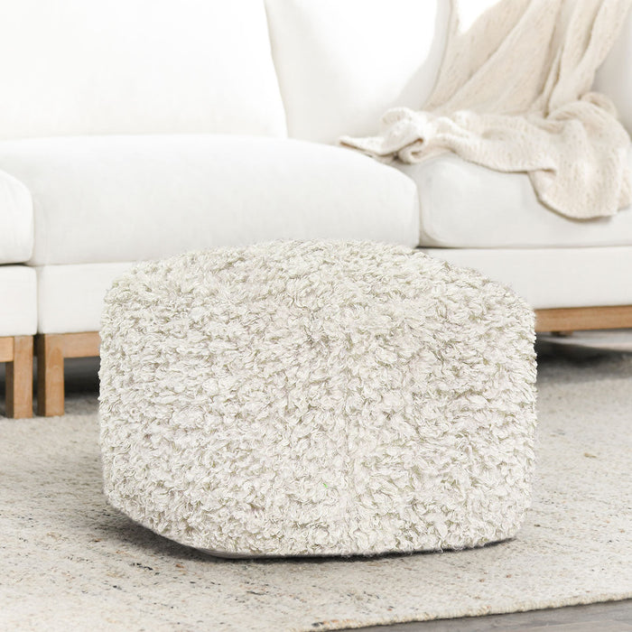 Classic Home - Carters Ivory Pouf 18X18X14 - VP12215 - GreatFurnitureDeal