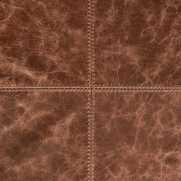 Classic Home - Leather Kona Brown Pouf 24X24X12 - VP12221 - GreatFurnitureDeal