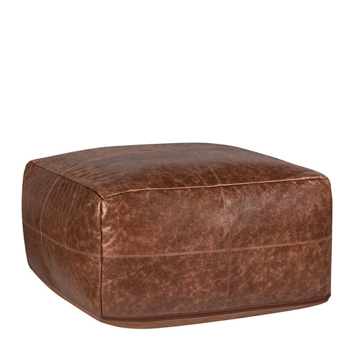 Classic Home - Leather Kona Brown Pouf 24X24X12 - VP12221 - GreatFurnitureDeal