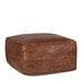 Classic Home - Leather Kona Brown Pouf 24X24X12 - VP12221 - GreatFurnitureDeal