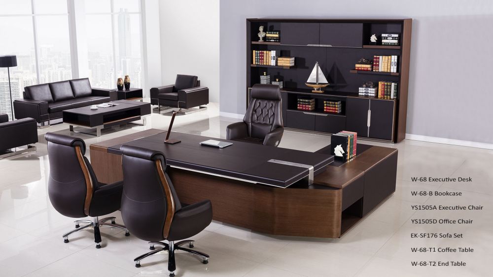 American Eagle Furniture - W-68-C1 Dark Brown Faux Leather Book Case - W-68-C1 - GreatFurnitureDeal