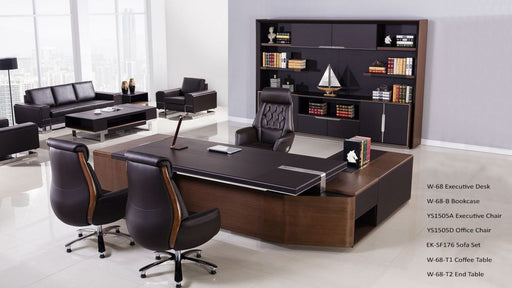 American Eagle Furniture - W-68-T1 Dark Brown Faux Leather Coffee Table - W-68-T1 - GreatFurnitureDeal