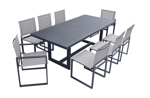 VIG Furniture - Renava Wake + Kayak - Modern Outdoor Grey Dining Table Set - VGGE-WAKE-KAYAK-DT-SET-GRY - GreatFurnitureDeal