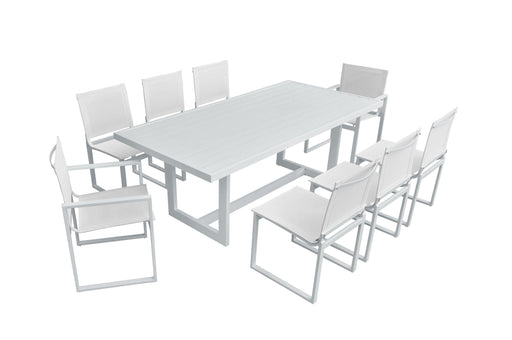 VIG Furniture - Renava Wake + Kayak - Modern Outdoor Off-White Dining Table Set - VGGE-WAKE-KAYAK-DT-SET-WHT - GreatFurnitureDeal