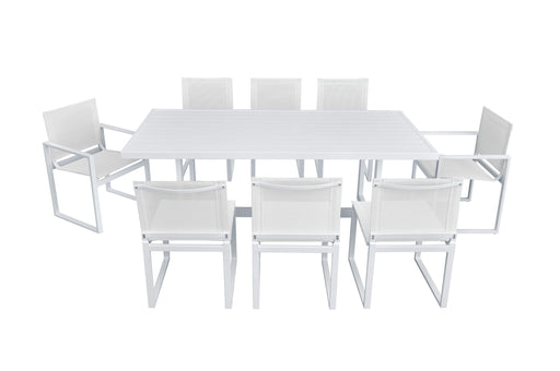 VIG Furniture - Renava Wake + Kayak - Modern Outdoor Off-White Dining Table Set - VGGE-WAKE-KAYAK-DT-SET-WHT - GreatFurnitureDeal