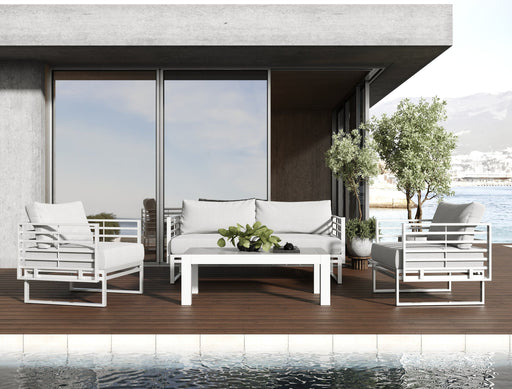 VIG Furniture - Renava Wharf Outdoor Light Grey and White Sofa Set - VGGES0273SA-WHT-SET - GreatFurnitureDeal