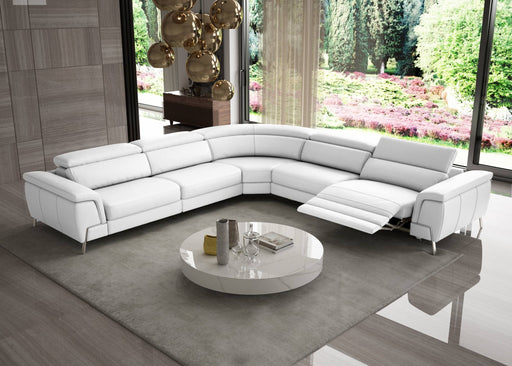 VIG Furniture - Coronelli Collezioni Wonder Italian Modern White Leather Sectional Sofa with Recliners - VGCCWONDER-WHT-SECT - GreatFurnitureDeal