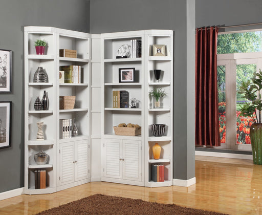 Parker House - Boca 5 Piece L Shape Corner Bookcase Wall in Cottage White - BOC-5PC-LIB-CRN-WALL - GreatFurnitureDeal