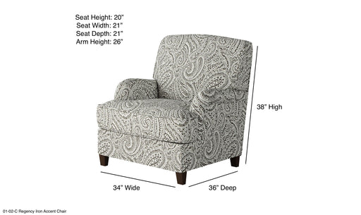 Southern Home Furnishings - Regency Iron Accent Chair in Multi - 01-02-C Regency Iron-MTO - GreatFurnitureDeal