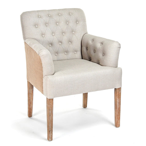 Zentique - Barrois Tufted Arm Chair - XL890 E272 A003 Jute - GreatFurnitureDeal