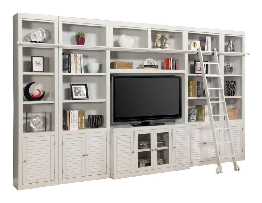 Parker House - Boca 7 Piece Entertainment Wall in Cottage White - BOC-7PC-ENT-STRWALL - GreatFurnitureDeal