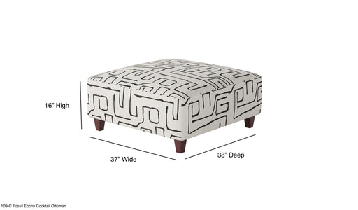 Southern Home Furnishings - Fossil Ebony Cocktail Ottoman in Multi - 109-C Fossil Ebony-MTO - GreatFurnitureDeal