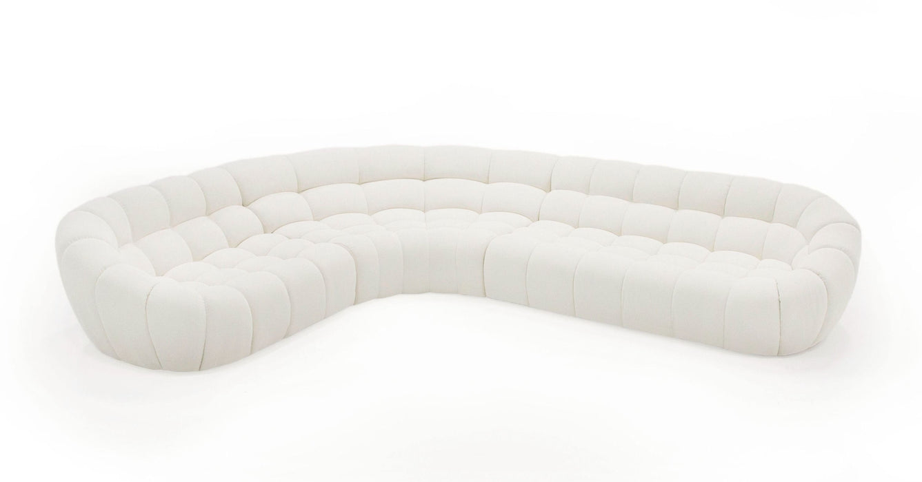 VIG Furniture - Divani Casa Yolonda - Off-White Fabric Sectional Sofa - VGEV-2126B-WHT-SECT - GreatFurnitureDeal