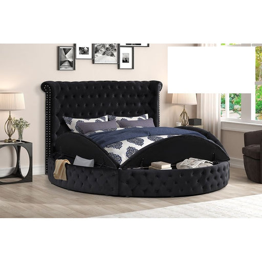 Mariano Furniture - YY138 Upholstered Velvet Eastern King Bed in Black - BM-YY138-BLK-EK - GreatFurnitureDeal