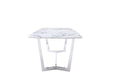 VIG Furniture - Modrest Garrett Modern White Faux Marble & Stainless Steel Dining Table - VGZAZCT-104-WHT - GreatFurnitureDeal