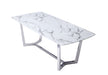 VIG Furniture - Modrest Garrett Modern White Faux Marble & Stainless Steel Dining Table - VGZAZCT-104-WHT - GreatFurnitureDeal