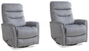 Parker Living - Gemini Swivel Glider Recliner in Capri Silver (Set of 2) - MGEM#812GS-2-CSI - GreatFurnitureDeal