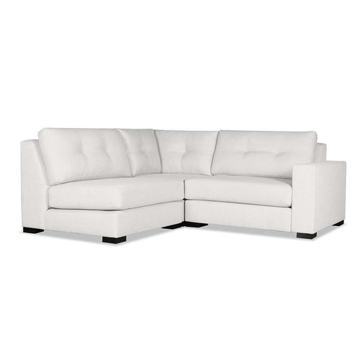 Nativa Interiors - Chester Buttoned Modular L-Shape Mini Sectional Right Arm Facing 90" Off White - SEC-CHST-BTN-DP-AR4-3PC-WHITE - GreatFurnitureDeal