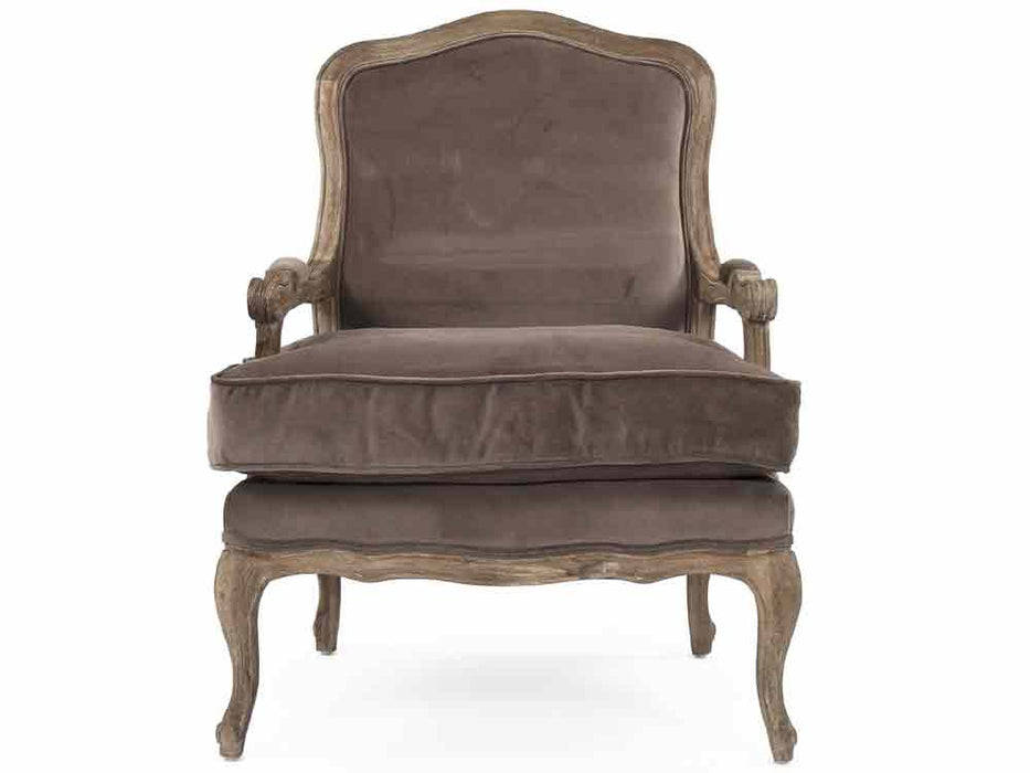Zentique - Bastille Brown Velvet Accent Chair - CFH004-1 E272 V011 - GreatFurnitureDeal