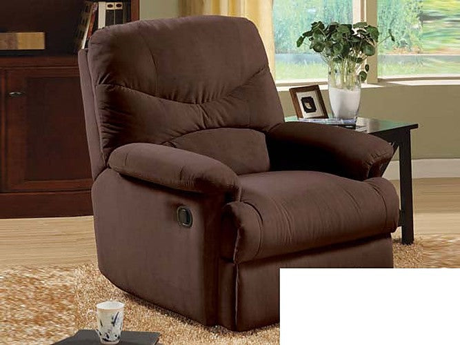 ACME Furniture - Arcadia Chocolate Microfiber Recliner - 00632 - GreatFurnitureDeal