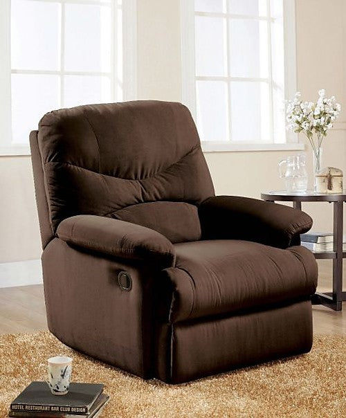 ACME Furniture - Arcadia Chocolate Microfiber Recliner - 00632 - GreatFurnitureDeal