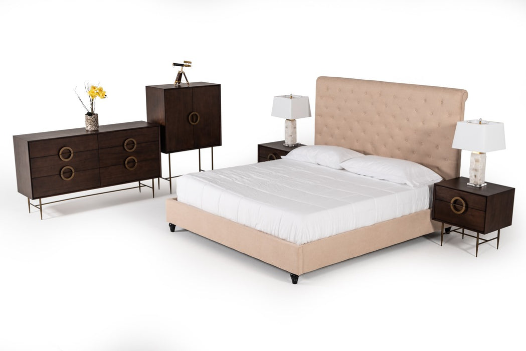 VIG Furniture - Modrest Garland Modern Beige Fabric Bed - VGJY-602-BGE