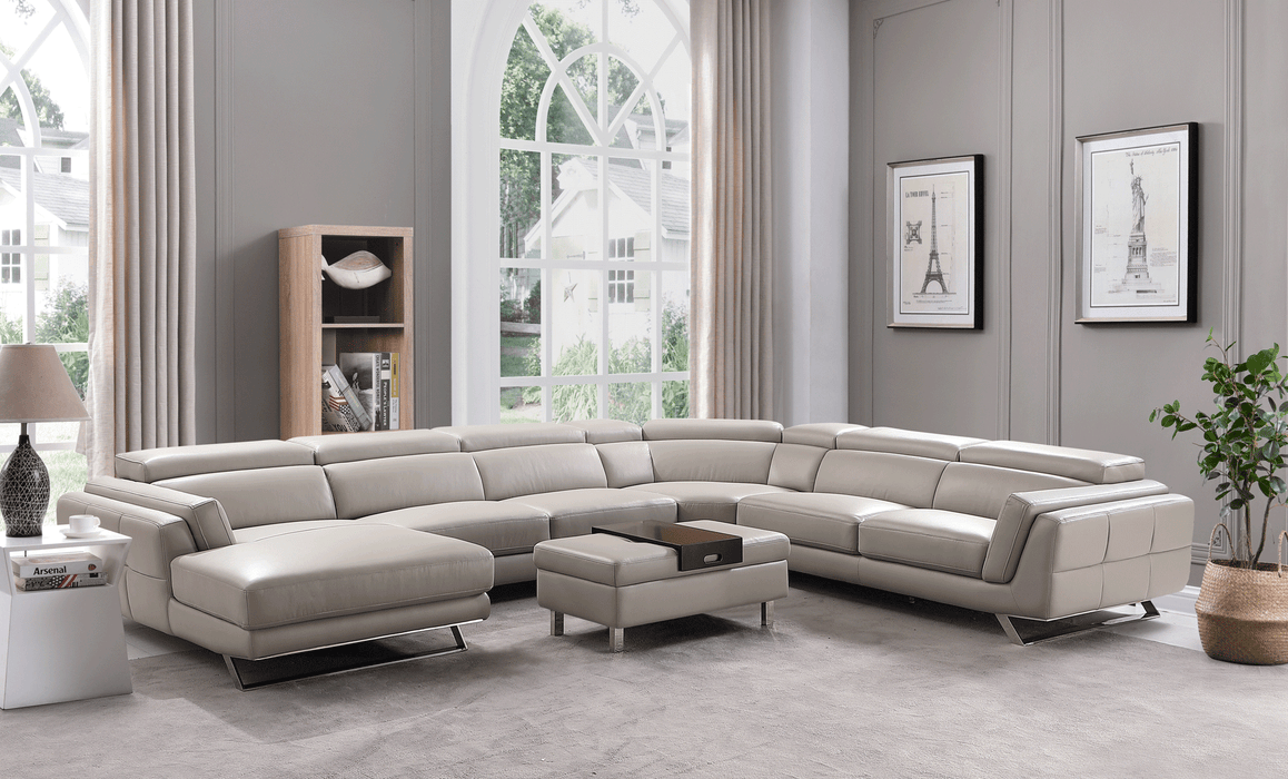 ESF Furniture - 582 Sectional in Light Gray - 582SECTIONAL - GreatFurnitureDeal
