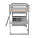 GFD Home - Twin Size Loft Bed with Desk and Shelves, Two Built-in Drawers, Gray(old SKU: GX000803AAE-1） - GreatFurnitureDeal