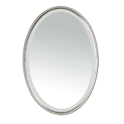Uttermost - Sherise Beaded Oval Mirror in Brushed Nickel - 01102 B - GreatFurnitureDeal