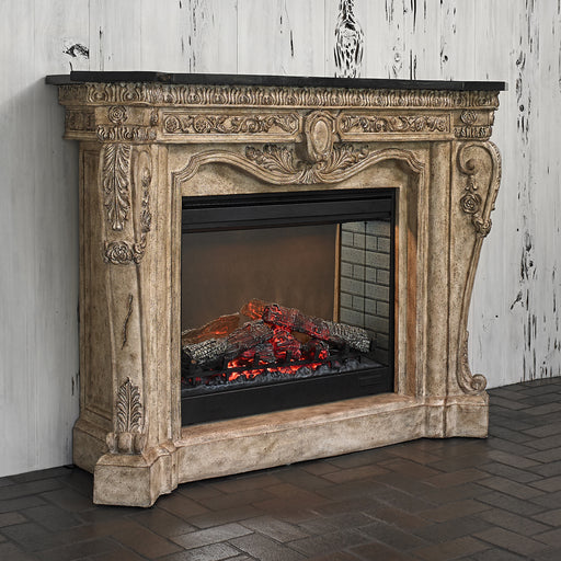 Ambella Home Collection - Floral Electric Fireplace - 01129-400-061 - GreatFurnitureDeal