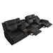 GFD Home - Trevor Triple 4 Seats Power Sofa With 2 Console | Genuine Leather | Lumbar Support | Adjustable Headrest | USB & Type C Charge Port | Middle Armless Chair With Triple Power Control - GreatFurnitureDeal