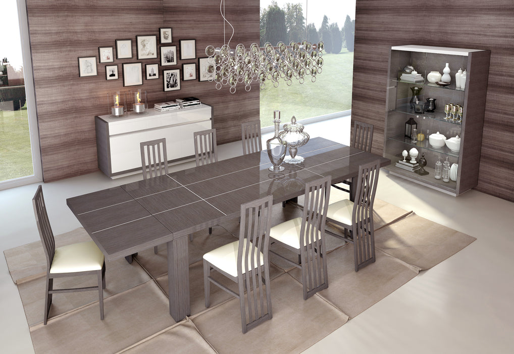 ESF Furniture -  Mangano Dining Table 9 Piece Dining Room Set w/2-ext in Walnut - MANGANOTABLE-WALNUT-9SET