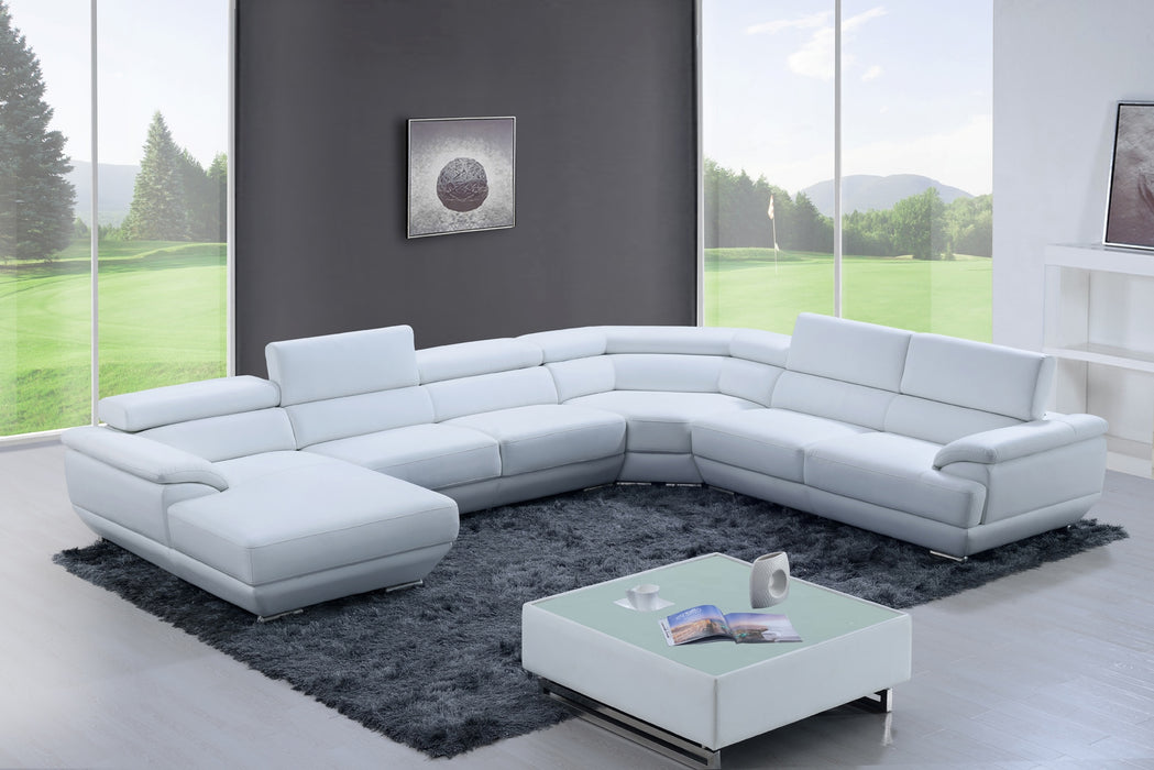 ESF Furniture - 430 Sectional in Pure White - 430LEFTPUREWHITE