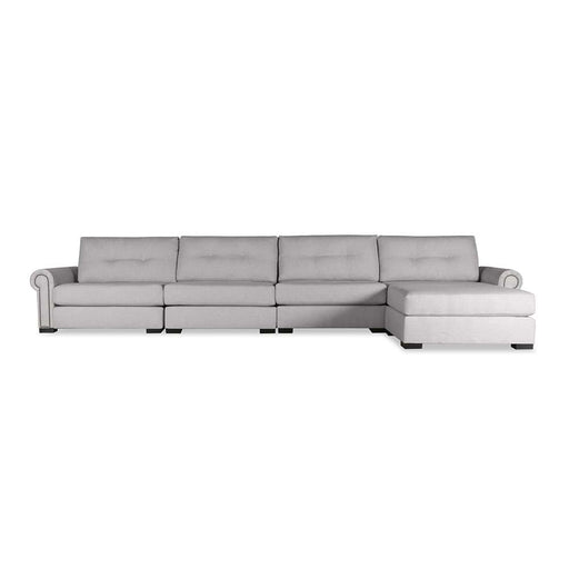 Nativa Interiors - Sylviane Buttoned Modular Sectional 76"D With Ottoman Charcoal - SEC-SYLV-BTN-CL-UL2-5PC-PF-CHARCOAL - GreatFurnitureDeal