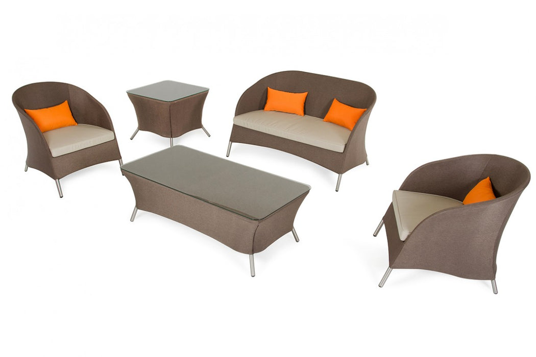 Vig Furniture - Renava Zamora Outdoor Brown Sofa Set - VGMGZAMORA