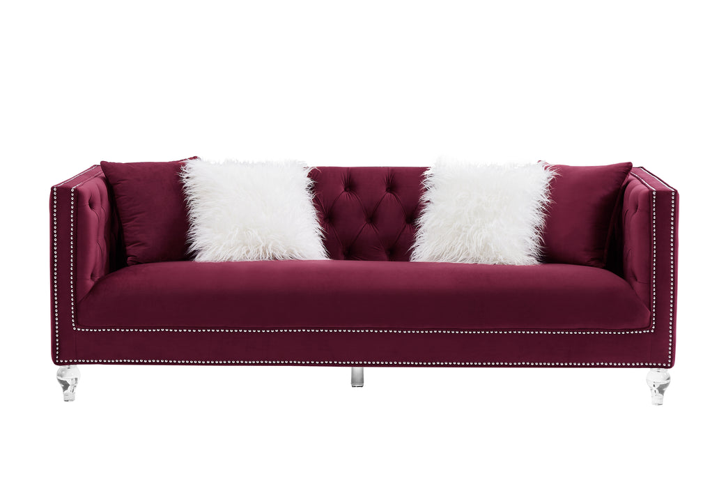 GFD Home - red dutch velvet\n1+2+3 Combination Sofa - GreatFurnitureDeal