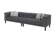 GFD Home - Mary Dark Gray Velvet Tufted Sofa 2 Chairs Living Room Set With 6 Accent Pillows - GreatFurnitureDeal