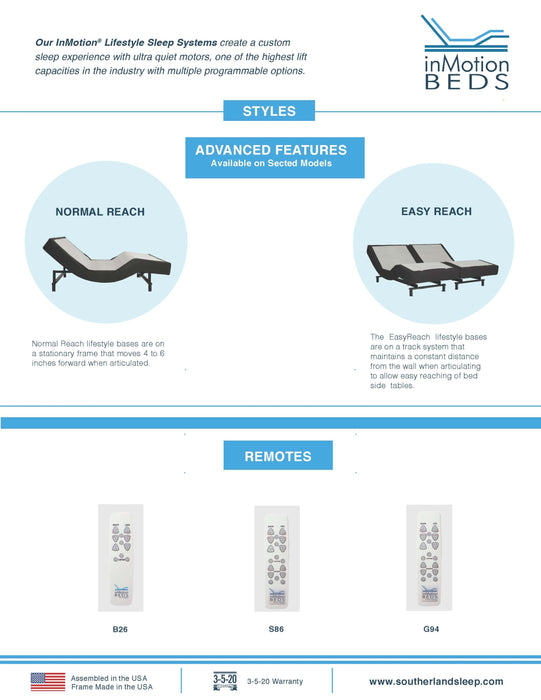 GFD Home - S86 InMotion Silver Power Full Bed Frame,Base 54x74x6 - GreatFurnitureDeal