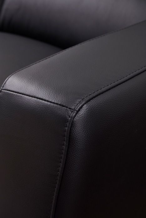 American Eagle Furniture - EK-L8010 Black Left Sitting Genuine Leather Sectional - EK-L8010L-B - GreatFurnitureDeal