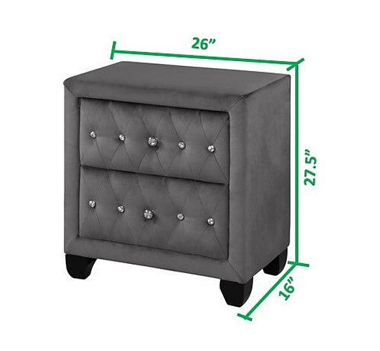 GFD Home - Sophia King Bed 4 Piece Gray - GreatFurnitureDeal
