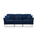 GFD Home - Velvet Fabric Sofa Couch Set, Mid-Century 3-Seat Tufted Love Seat for Living Room, Bedroom, Office, Apartment, Dorm, Studio and Small Space, 7 Pillows Included(Navy Blue),3+2+2 Seater - GreatFurnitureDeal