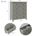 GFD Home - Gray Solid Wood 5 Pieces Full Bedroom Sets(bed+nightstand*2+chest+dresser）NEW - GreatFurnitureDeal