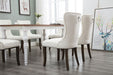 GFD Home - TOPMAX Dining Chair Tufted Armless Chair Upholstered Accent Chair, Set of 6 (Cream) - GreatFurnitureDeal