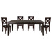 GFD Home - Strong Durable 5pc Dining Set Table w Self-Storing Leaf and 4 Side Chairs Warm Merlot Finish Dining Room Furniture - GreatFurnitureDeal
